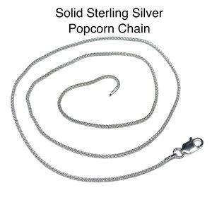 18” Popcorn Chain 925 Solid Sterling Silver Italy